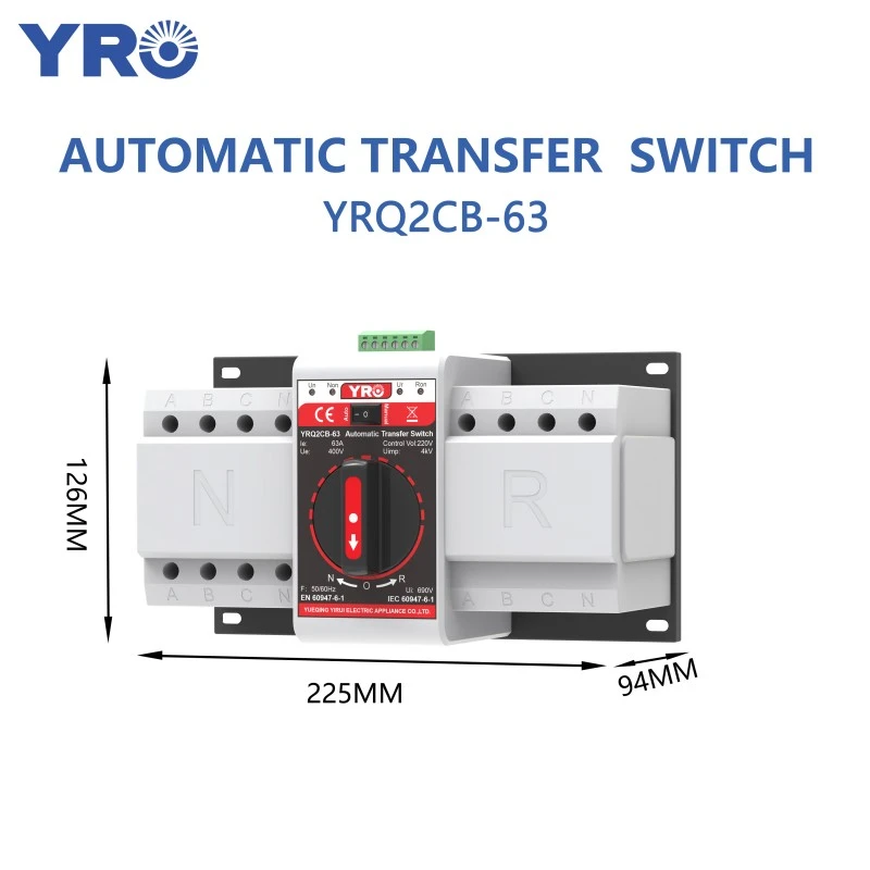 4p 63a 400V 2 trong 1 ra CB ATS